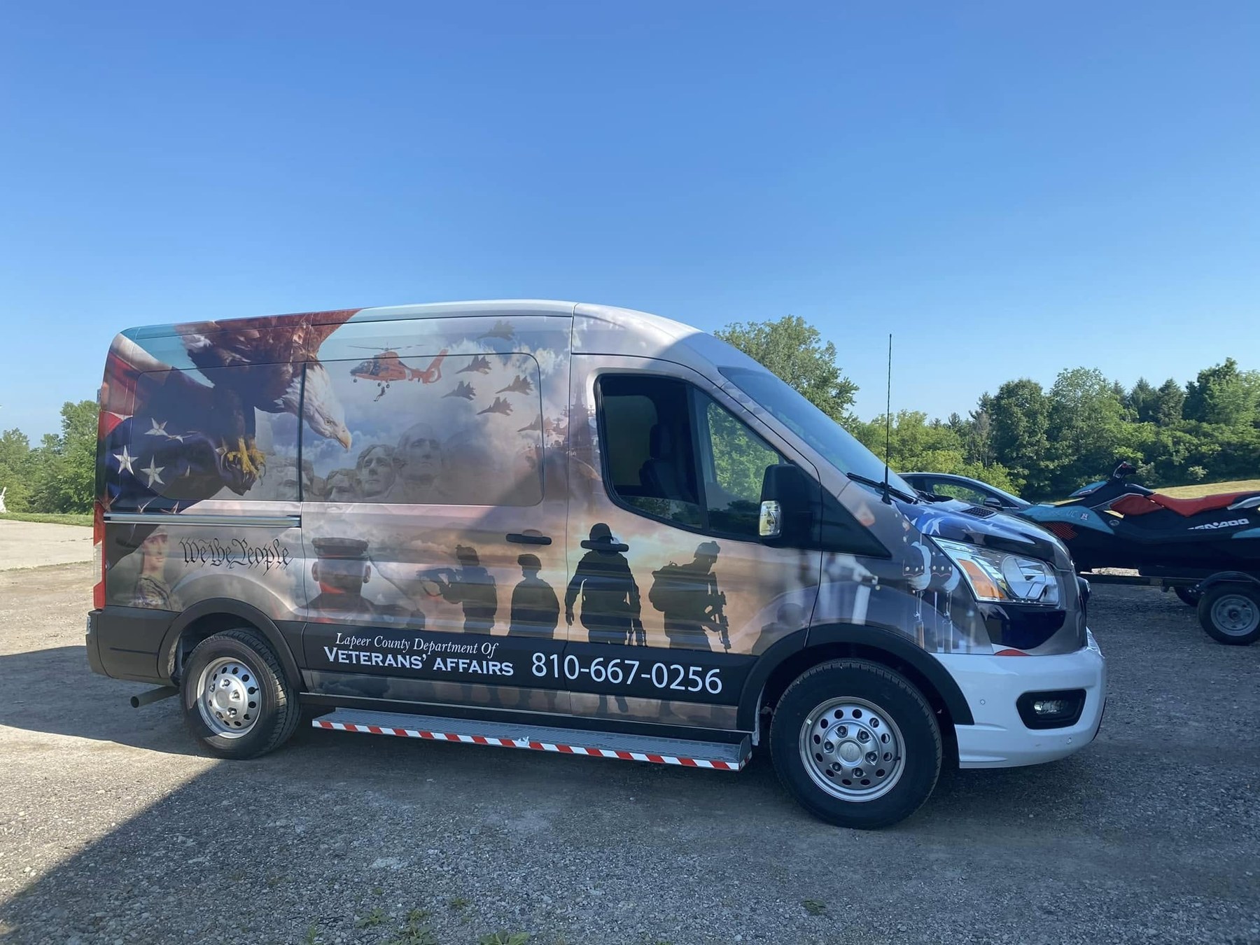Lapeer County Veterans Affairs patriotic van wrap
